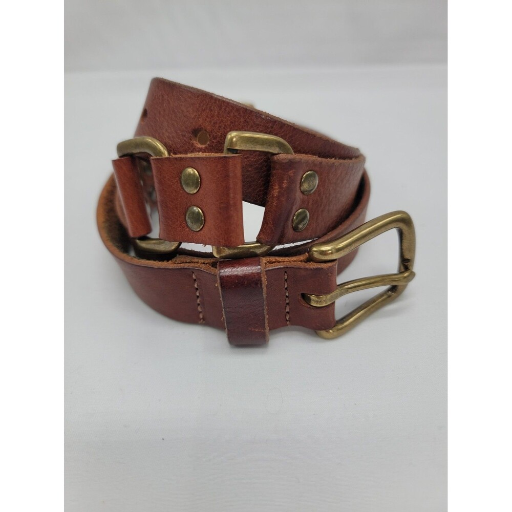 J.CREW Brown Genuine Italian Leather Belt - Made in USA - Women's Size 32-38